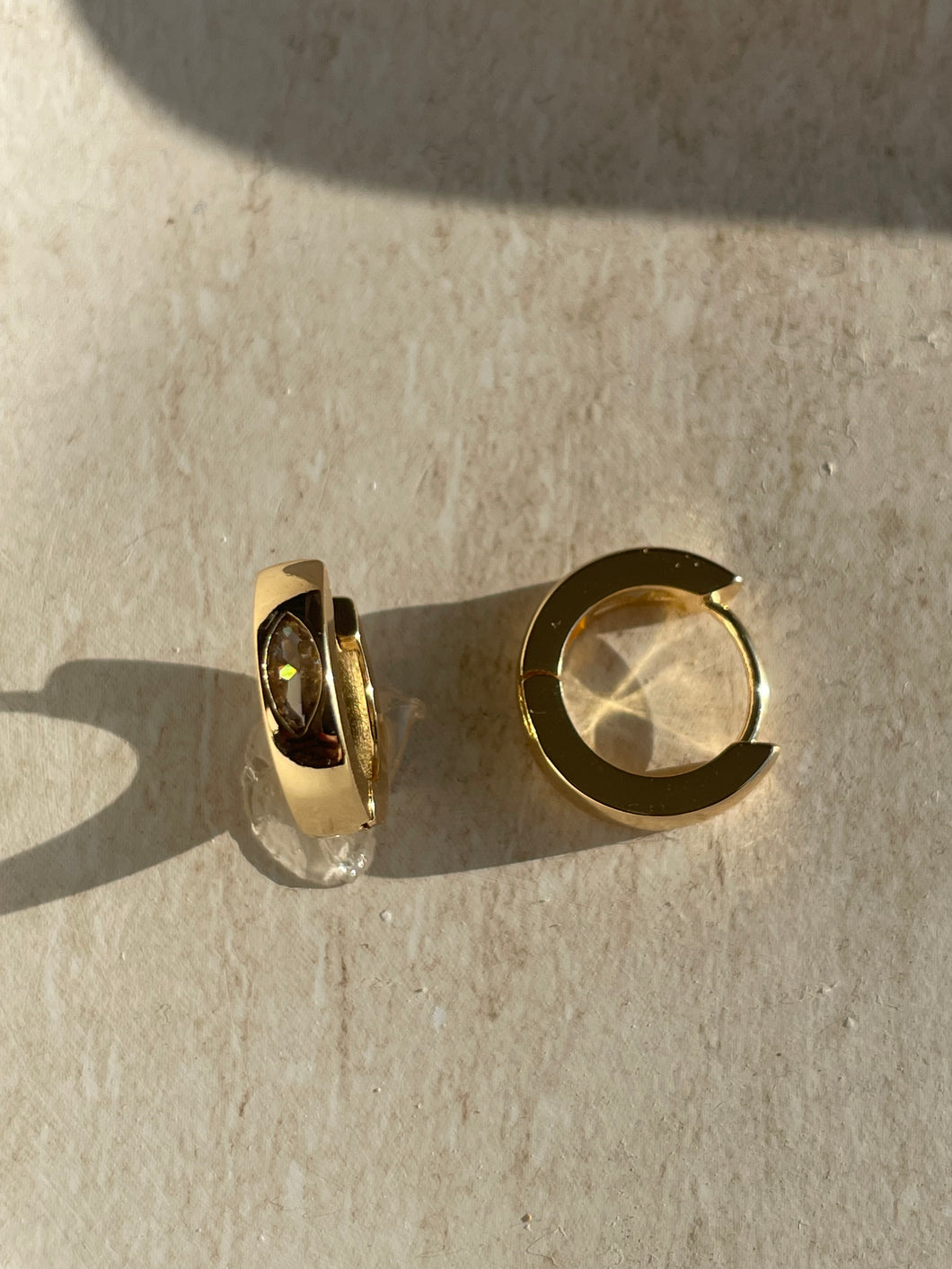 Teddy Bezel Huggies Earrings