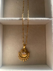 Evil Eye Mantra Charm Necklace