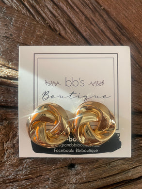Gold Knot Statement Earrings